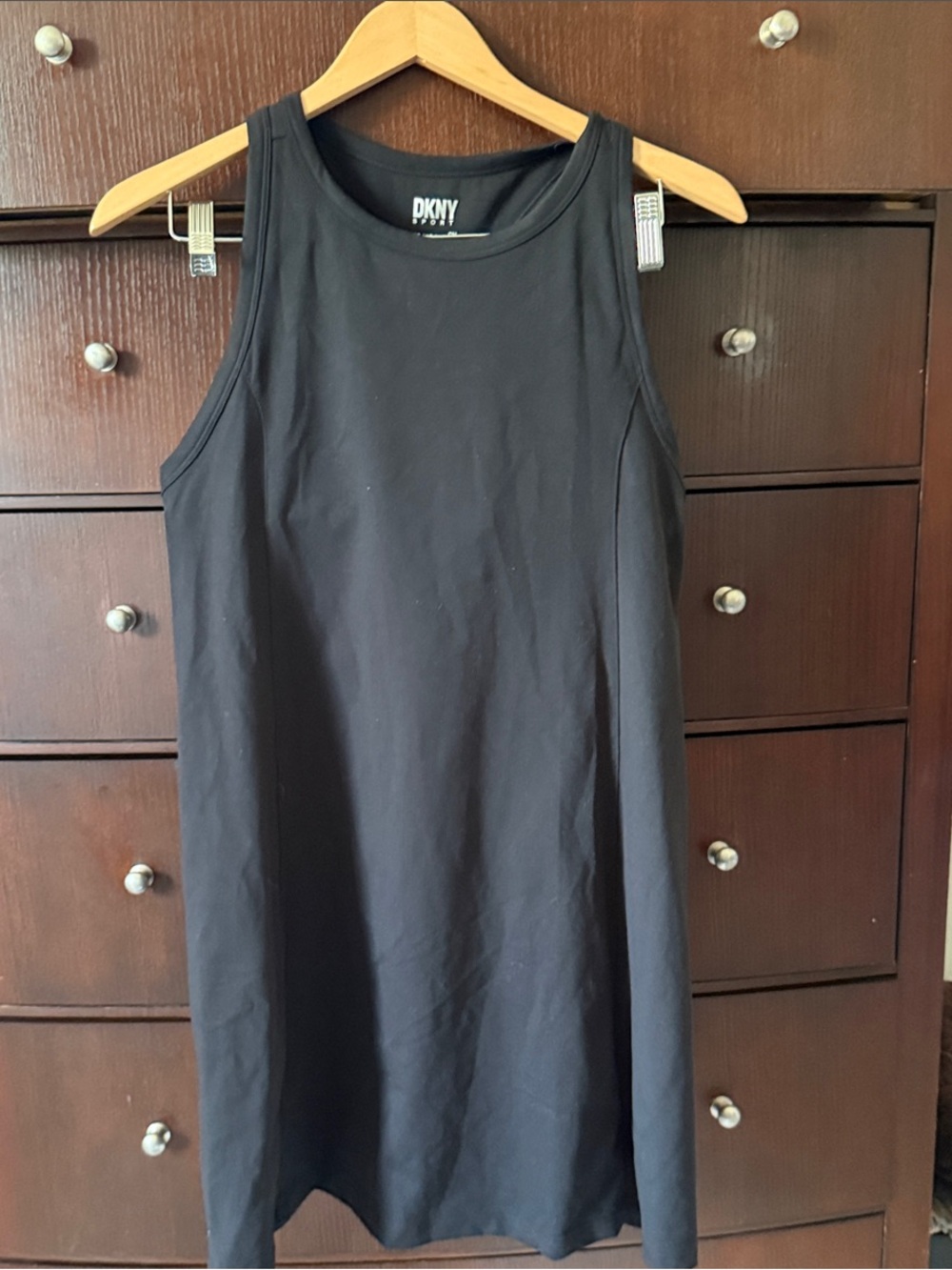 DKNY Black Sleeveless A-Line Mini Sport Dress
